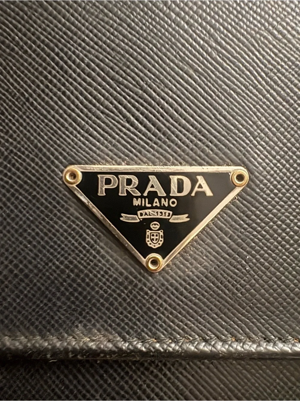 Authentic Prada Black Saffiano Leather Wallet with unbranded Silver Chain